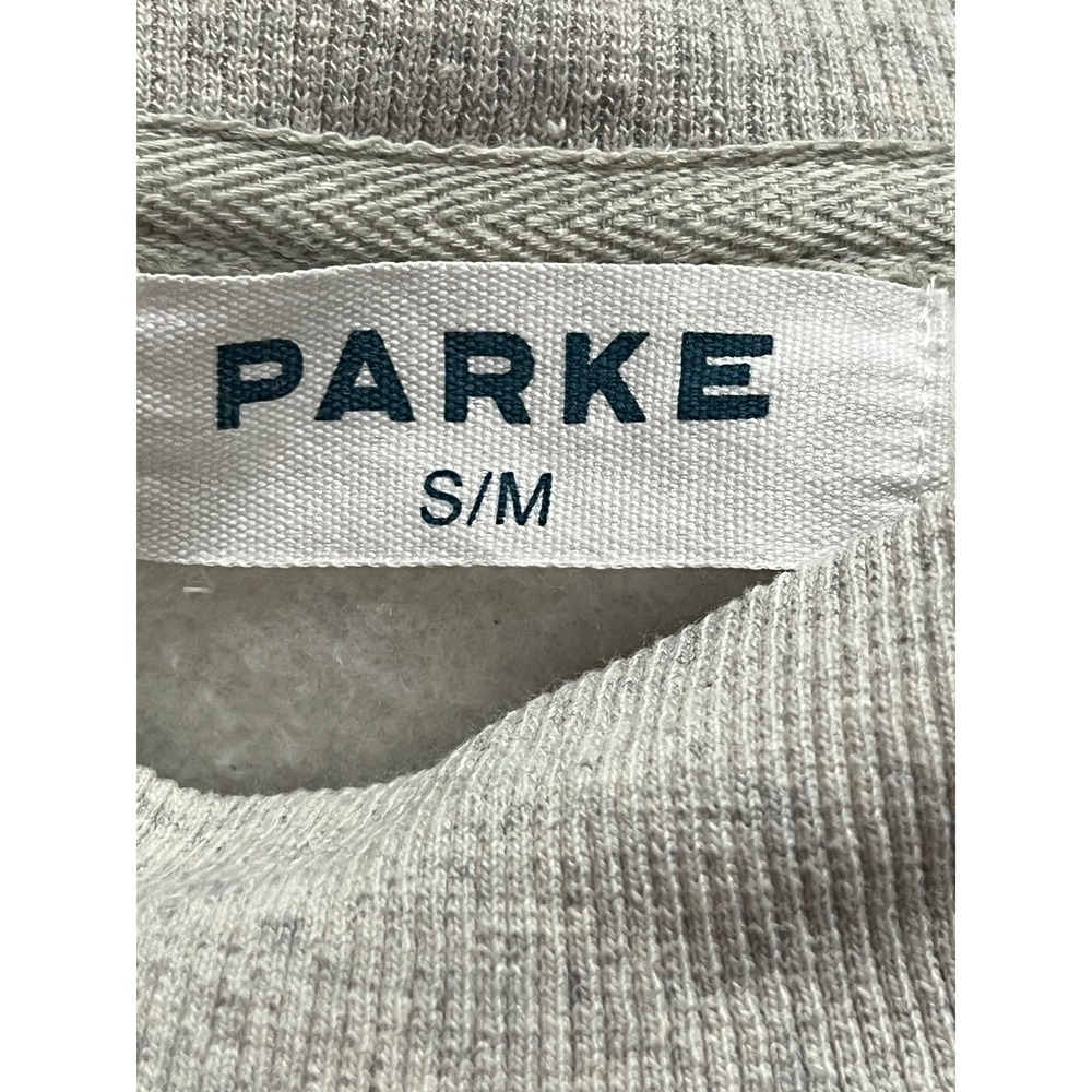 Parke Sweatshirt Womens S/M Gray Texas Western Graphic Mock Neck Pullover Fleece - Picture 3 of 8
